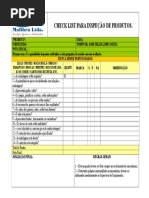 Check List Dos Demais Produtos