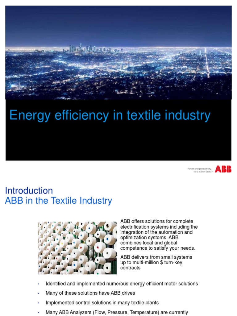Energy Efficiency Solutions for Textiles | PDF | Electric Power System ...