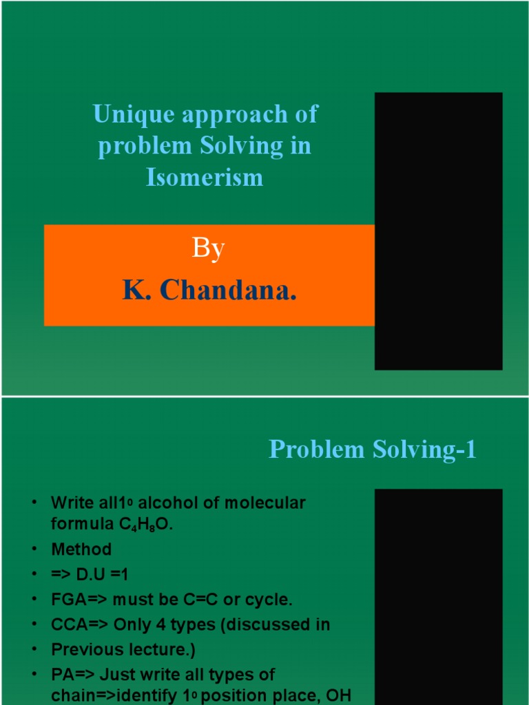 Unique Isomerism Problem Solving | PDF | Teaching Methods & Materials