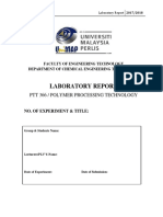 Laboratory Report: PTT 366 / Polymer Processing Technology