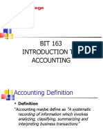 BIT 163 Introduction To Accounting