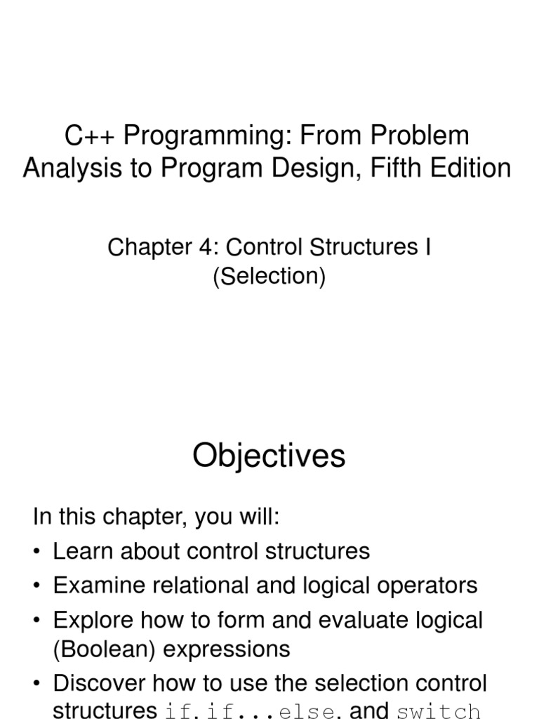 Chapter 4 Slides | Download Free PDF | Boolean Data Type | Control Flow