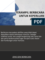 Terampil Berbicara Untuk Keperluan Akademik