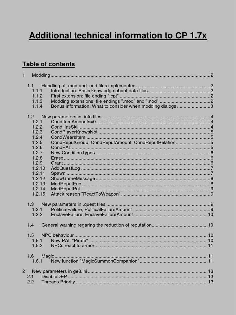 Gothic 3 Modding: New Features Overview | PDF | Computer File ...