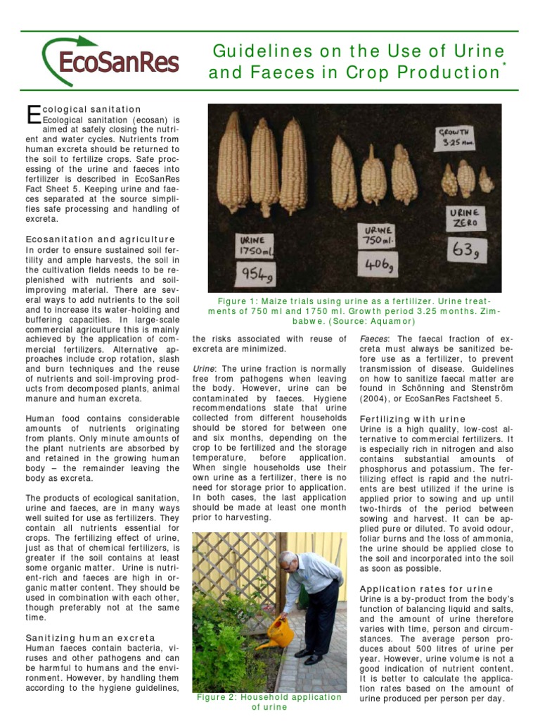 Guidelines on Use of Urine and Faeces in Crop Production Urine