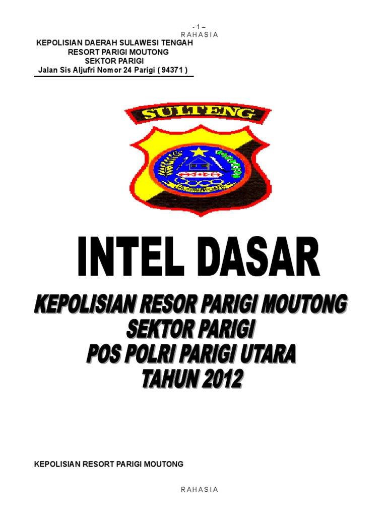 Laporan Intelijen Dasar Polri Parigi | PDF