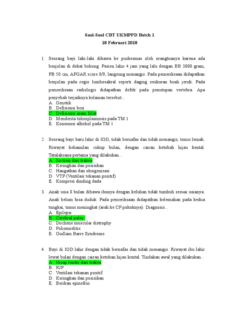Soal Cbt Ukmppd Batch 1 Fix Ss