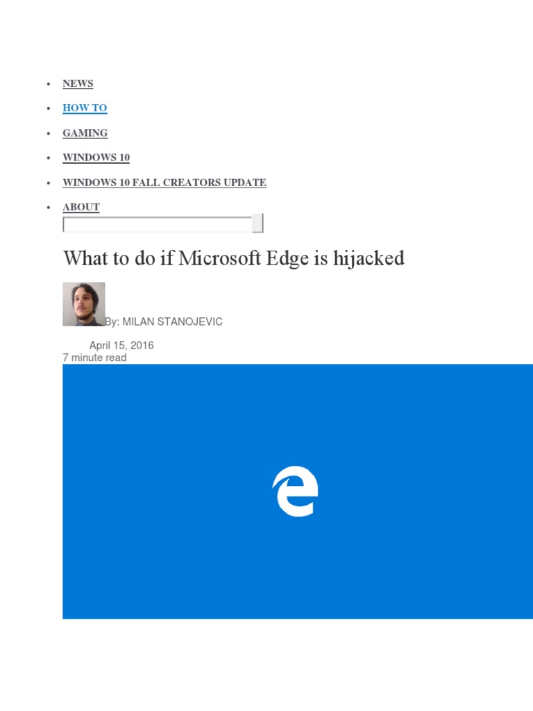 How to Fix Microsoft Edge Hijacking in Windows 10 PDF Windows 10
