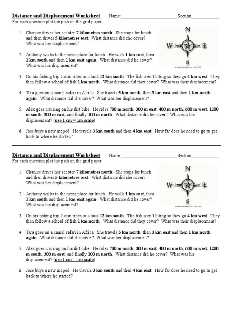 Distance Displacement Velocity Practice Problems  PDF  Speed For Distance And Displacement Worksheet