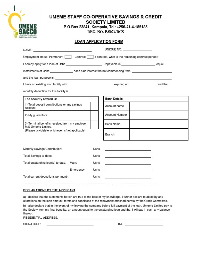 Loan Application Form Pdf Loans Banks