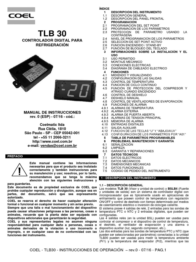 Manual de Operación Controlador TLB30 | PDF | Teclado | Corriente eléctrica