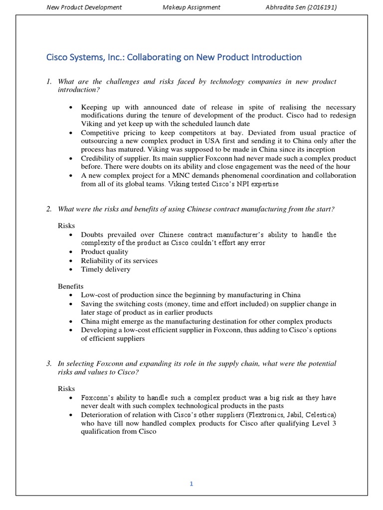 Cisco's NPI Challenges and Strategies | PDF | Cisco Systems | New ...