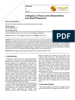 The Relevant of Contingency Theory and Stewardship Theory On The Internal Audit Research