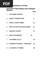 Oracle Finanical System Accounts Receivable (Ar) Training Manual