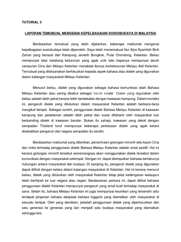 Tutorial 3 Laporan Temubual