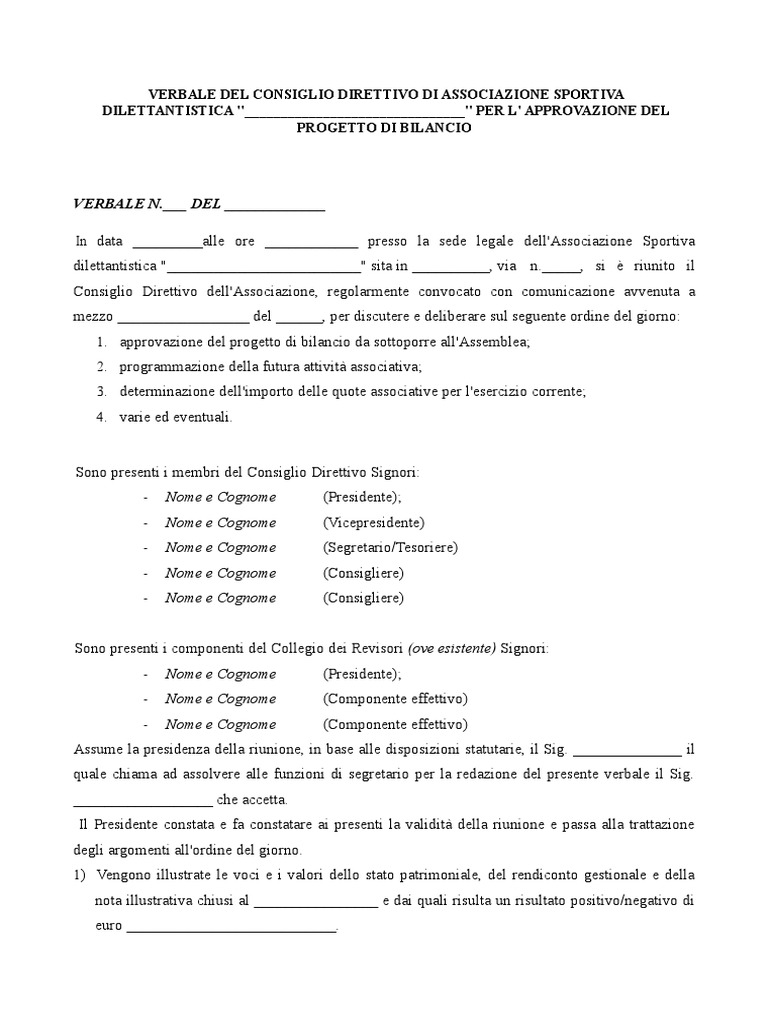 Fac Simile Ricevuta Associazione No Profit