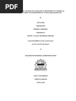 A Study On Health and Safety Measures of Chemical Industries With Reference To Palakkad Region