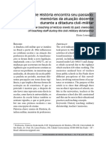 Elaine Lourenço. A História Encontra o Seu Passado, Memória Docente de Professores Do Período Da Ditadura Militar. RBH PDF