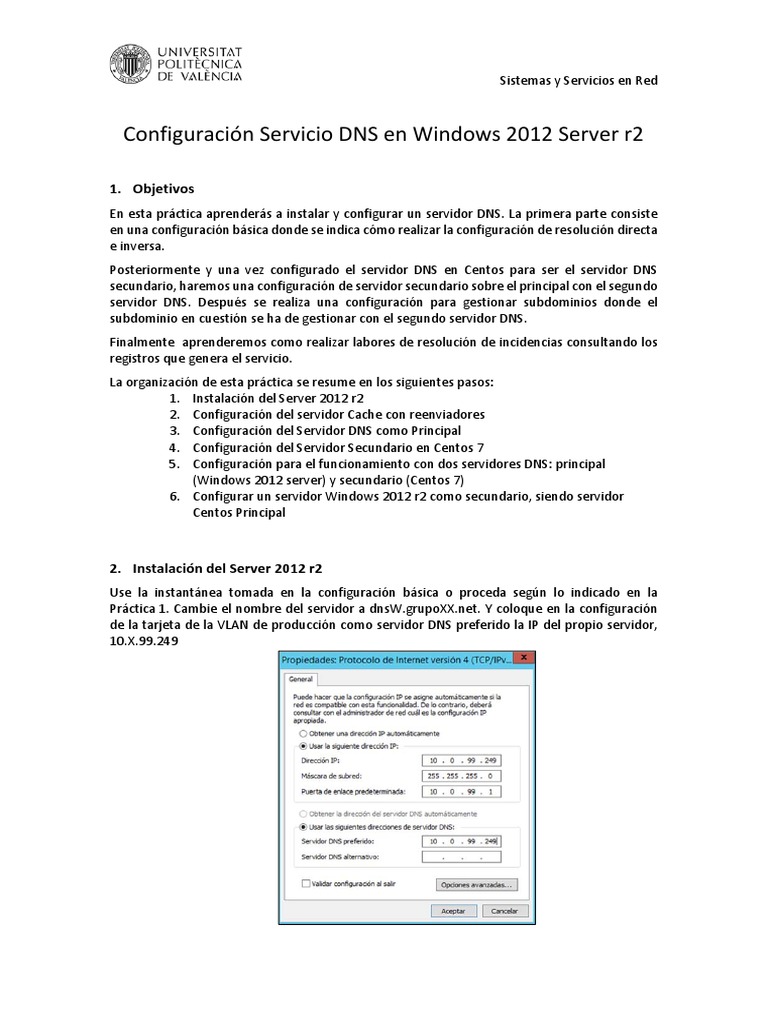 Servidor DNSWindows 2012 r2 - v2 | PDF | sistema de nombres de dominio ...