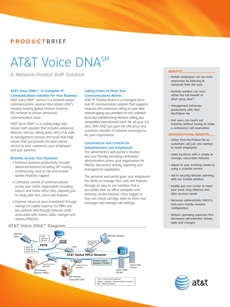 AT&T Voice DNA: Brief | PDF | Voice Over Ip | Voicemail