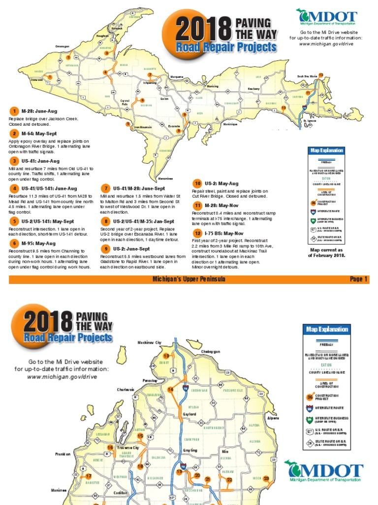 MDOT 2018 construction map now available for download | Road