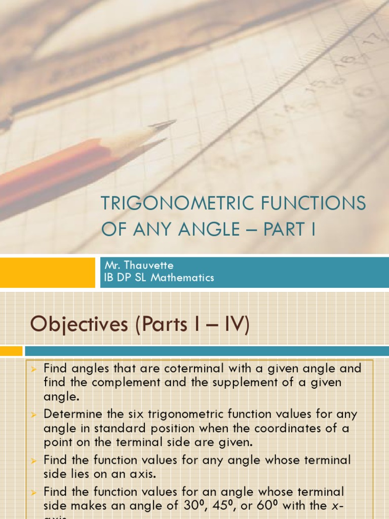 Trigonometric Functions Overview | PDF | Trigonometric Functions | Angle