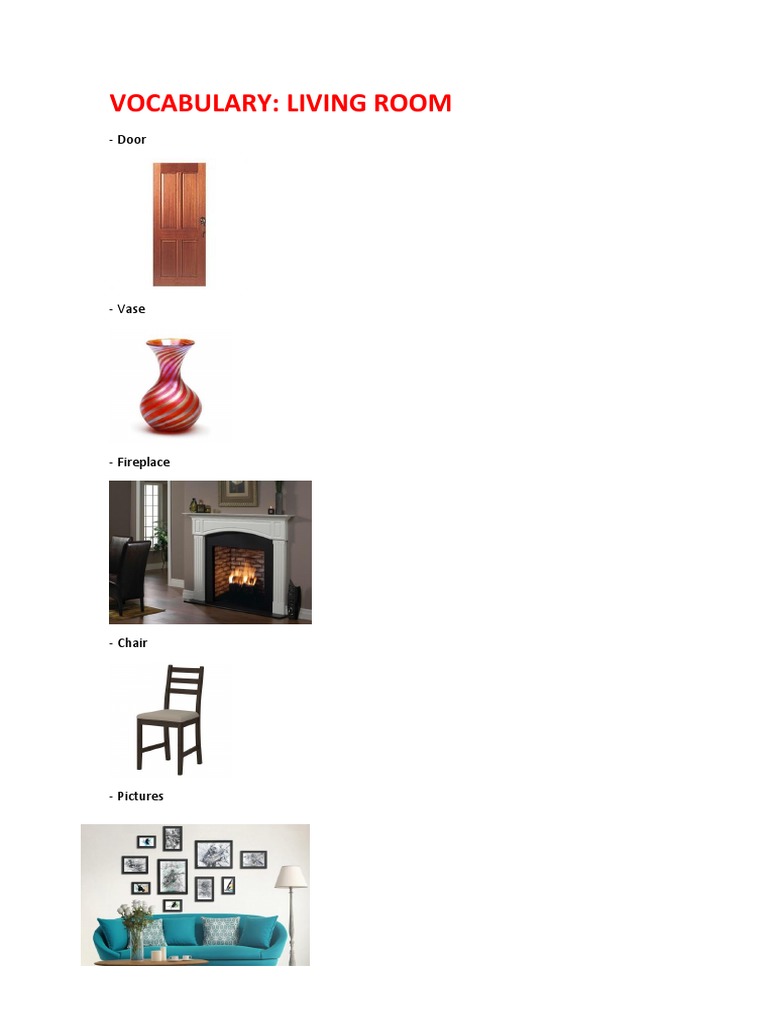 Vocabulary Living Room PDF