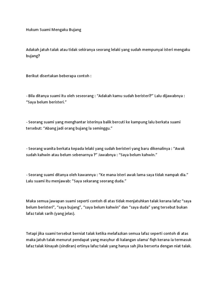 Hukum Mengaku Bujang Pdf