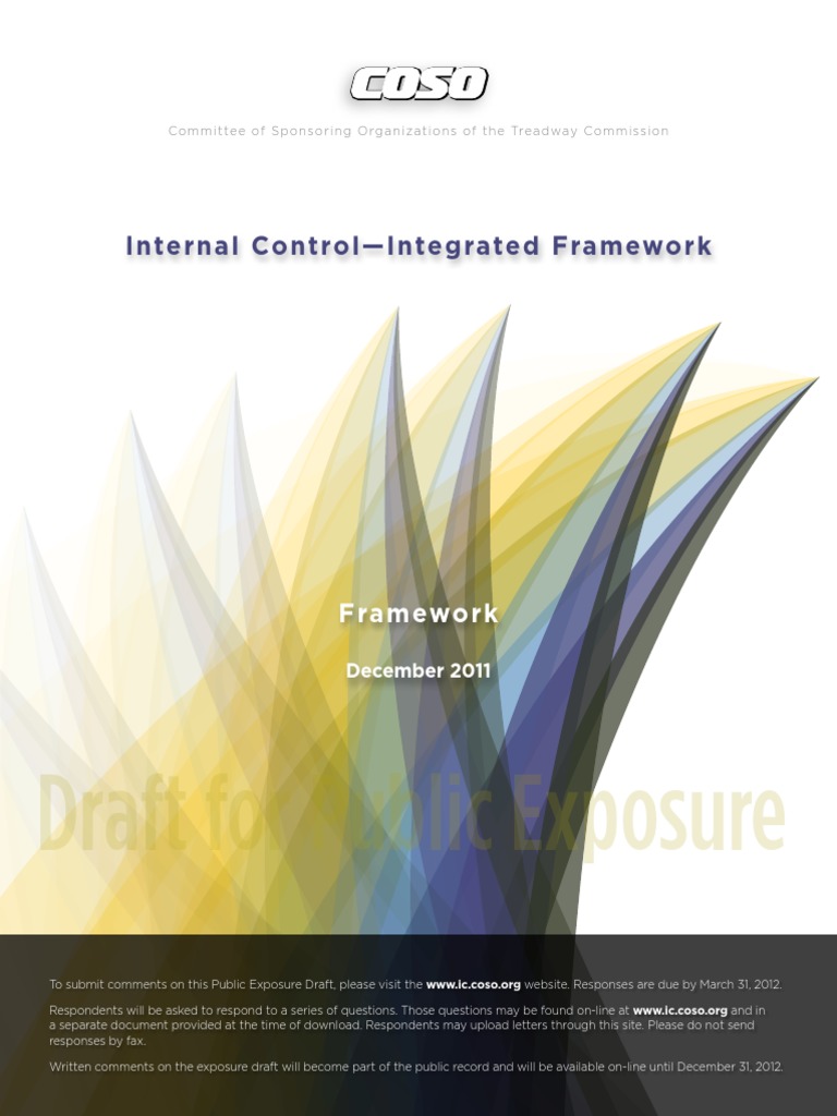 COSO Internal Control Framework Draft | PDF | Internal Control | Goal