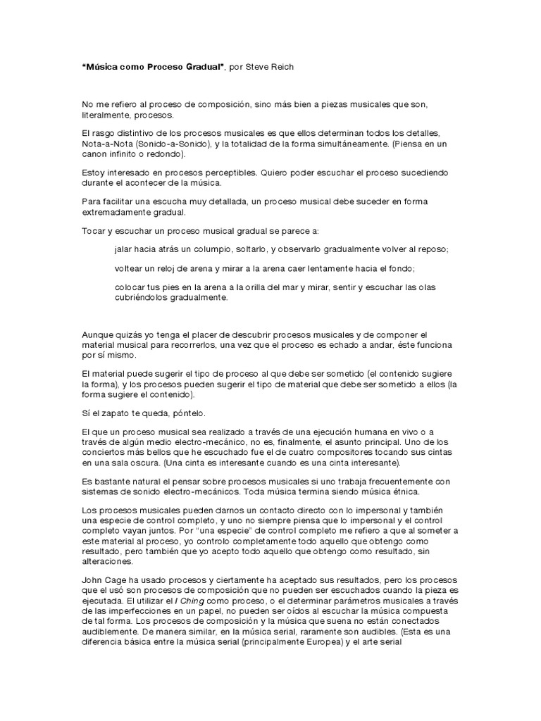 Proceso Musical Gradual en la Música | PDF | Composiciones Musicales ...