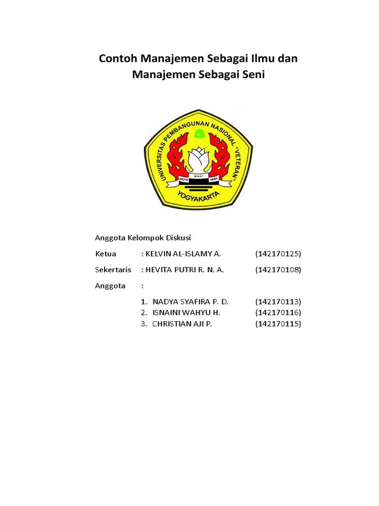 Contoh Manajemen Sebagai Ilmu Dan Manajemen Sebagai Seni