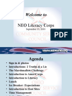 Welcome To: NEO Literacy Corps