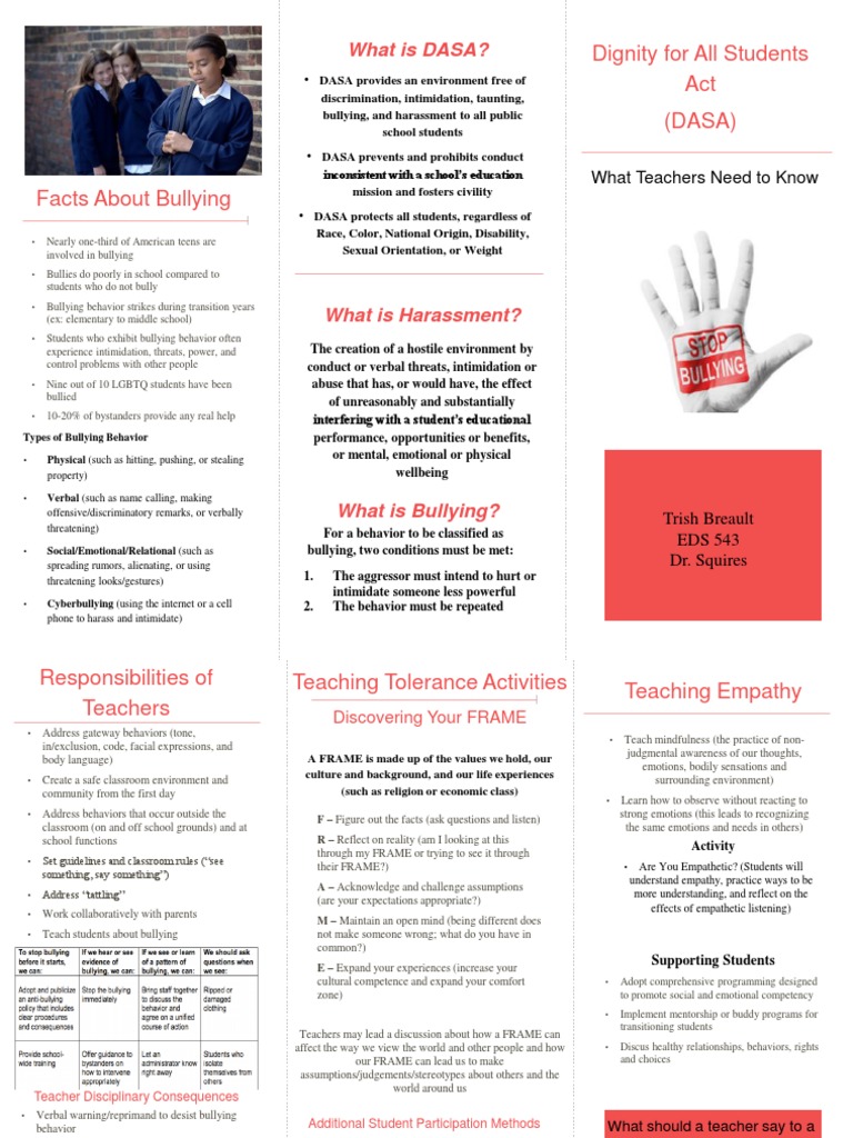 DASA Brochure PDF Bullying Intimidation