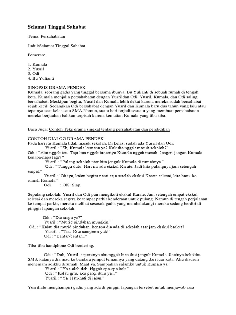 Drama 4 Orang Selamat Tinggal Sahabat Pdf