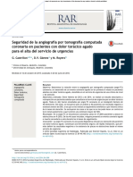 Seguridad de La Angiografía Por Tomografía Computada Coronaria en Pacientes Con Dolor Torácico Agudo para El Alta Del Servicio de Urgencias