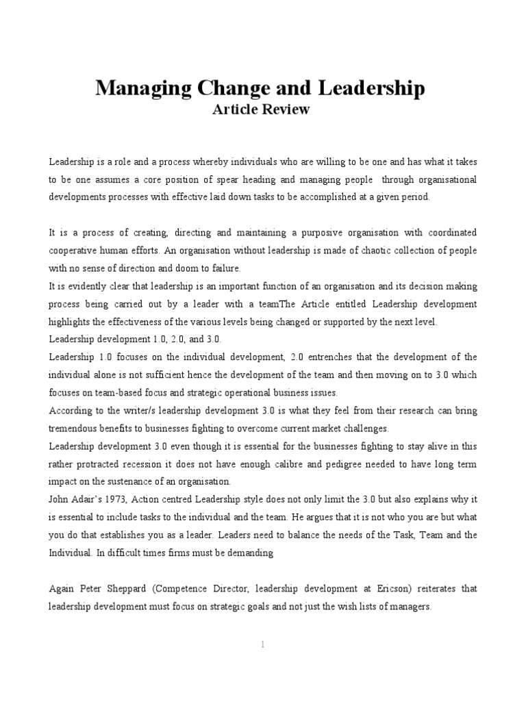 Leadership critique article picture