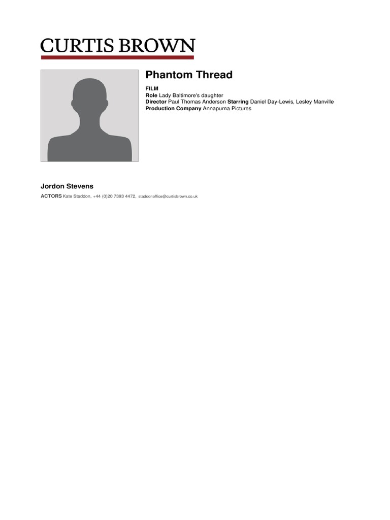 Phantom Thread PDF PDF