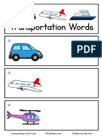 Transportation Word Cards 