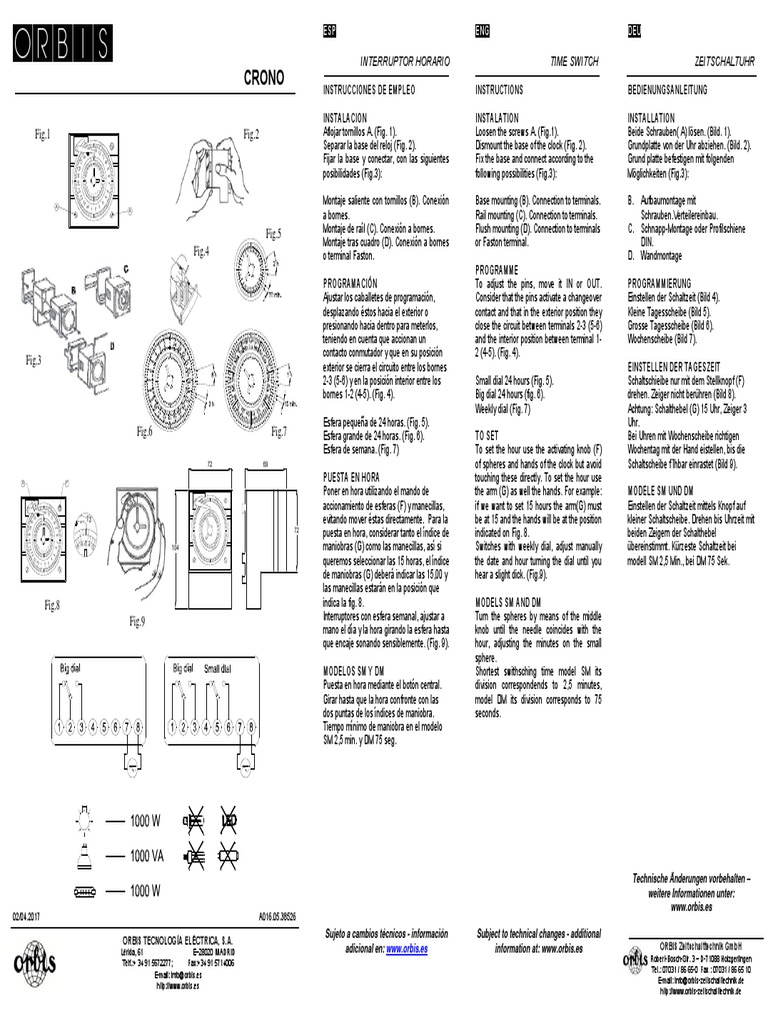 Relojes y Temporizadores Orbis