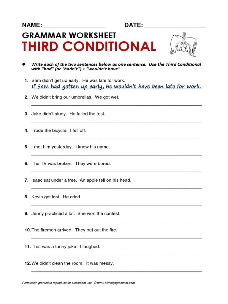 Third Conditional Sentences Worksheets