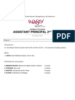 WASO Assistant Principal 2nd Violin 2016