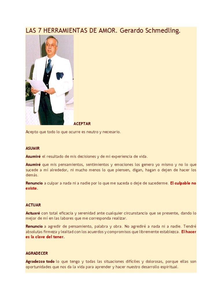 7 Herramientas del Amor de Schmedling | PDF | Salud y bienestar