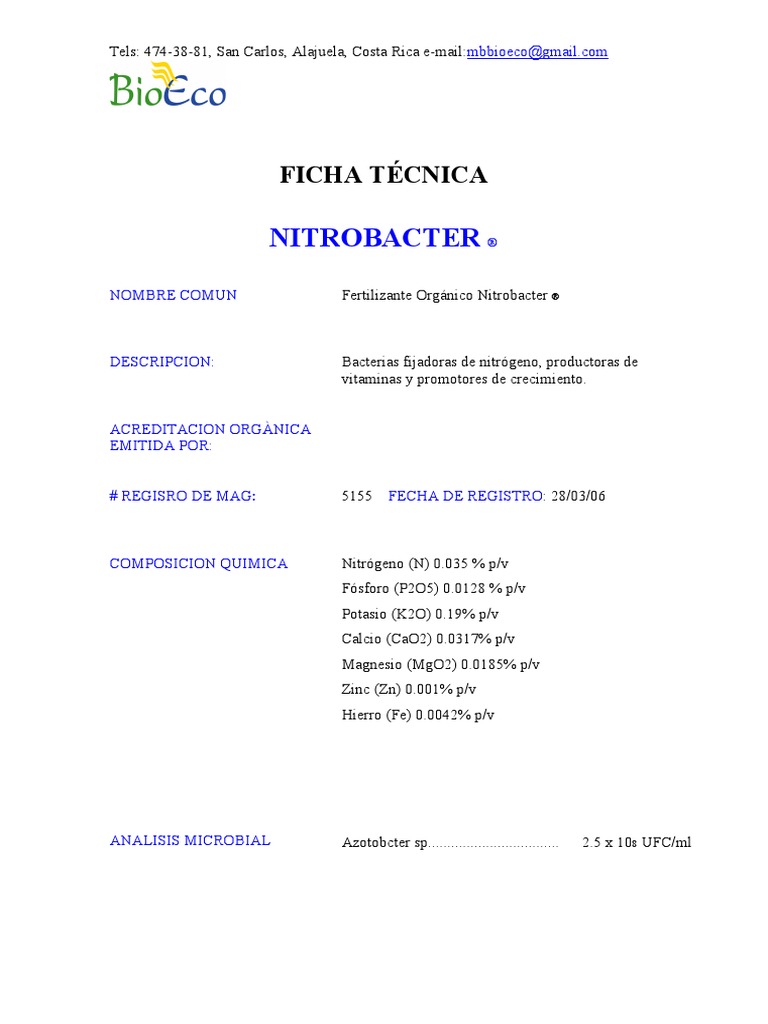 NITROBACTER | PDF | Química | Naturaleza
