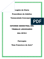 Informe Semestral Legión María Praesidium Adultos Inmaculada Concepción 2018
