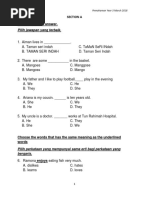 Soalan Bahasa Inggeris Tahun 3 Ujian 1 Bulan Mac 2017