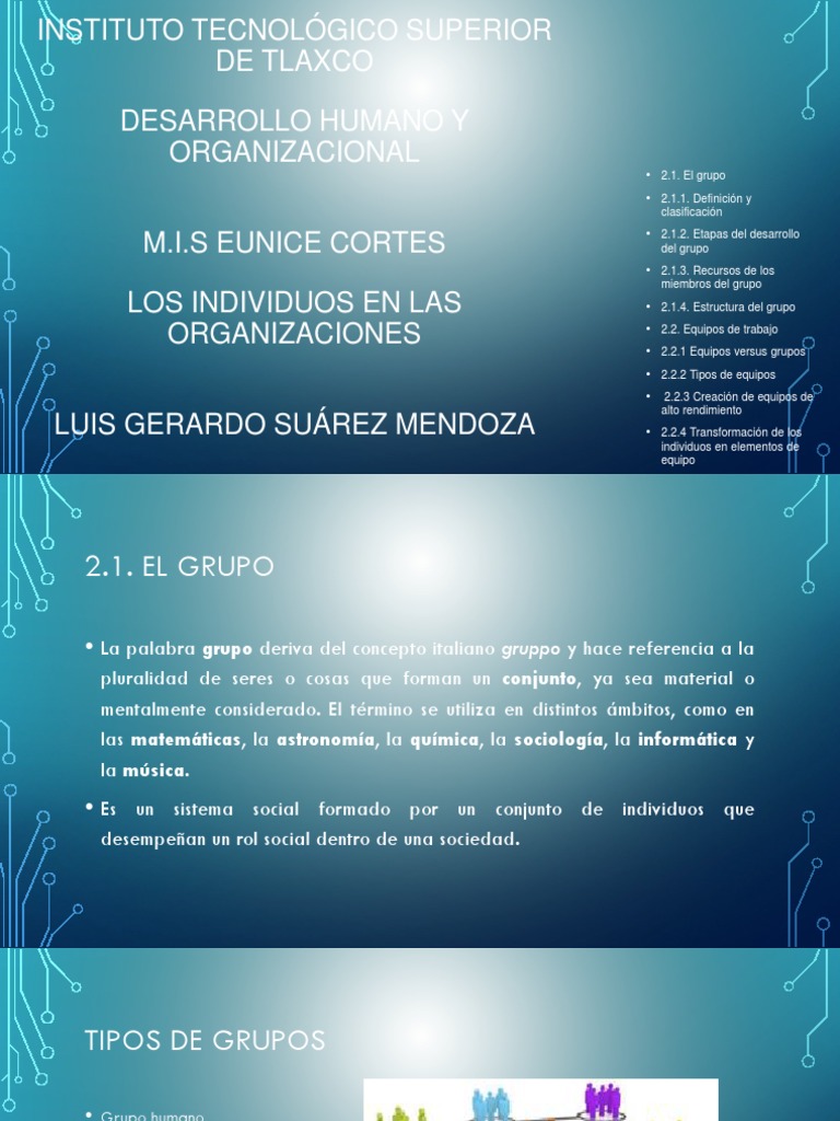 Desarrollo Humano y Organizacional | PDF | Sociedad | Grupo de trabajo