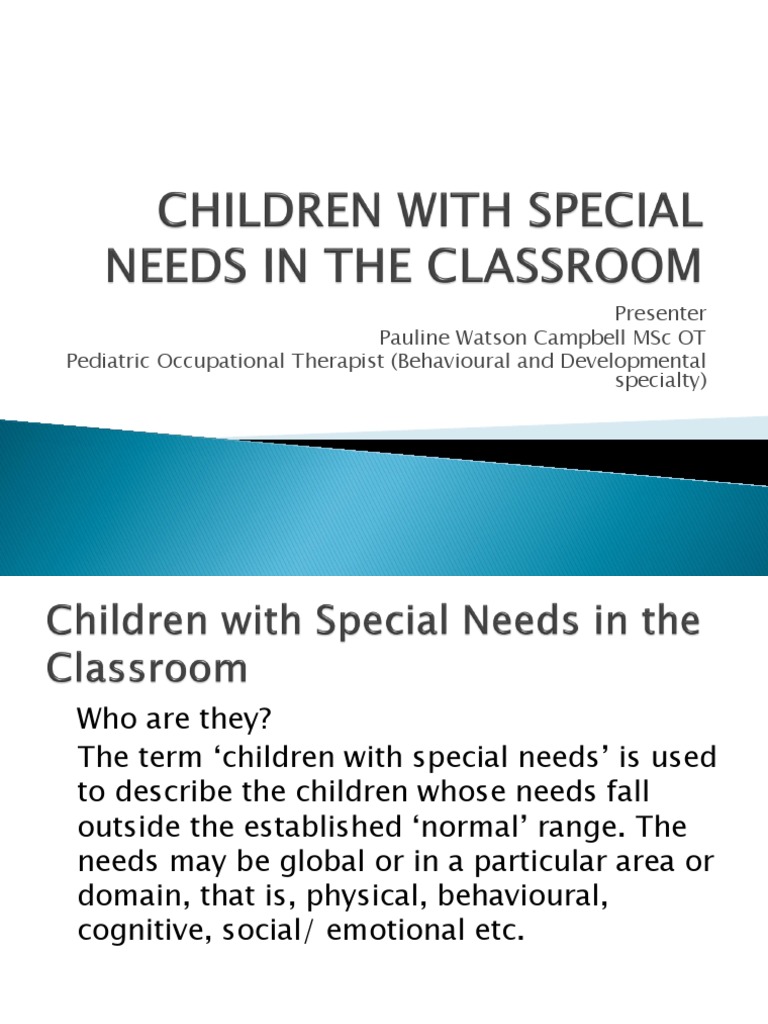 Understanding Children with Special Needs | PDF | Special Education ...