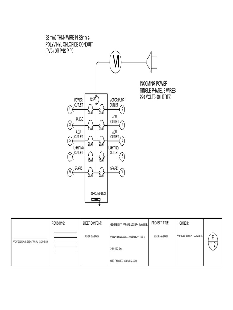 Electrical Riser Diagram Example | PDF | Building Technology | Machines