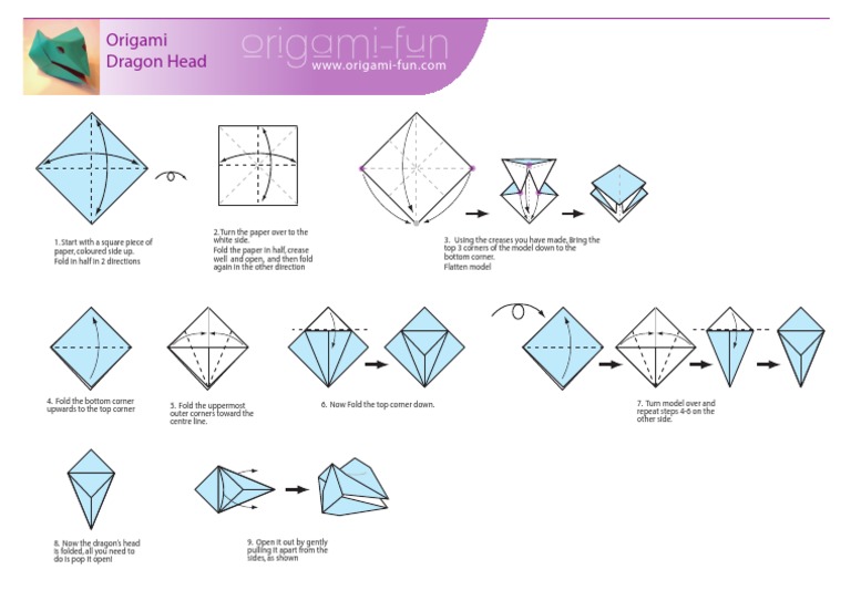 Origami Dragon Head Print Pdf Pdf