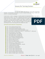 Turning Centers Machine Code Glossary